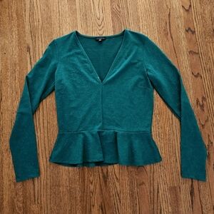 Long sleeve peplum blouse